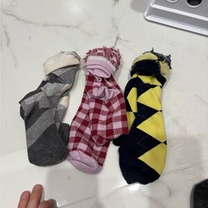 J. Crew Women's Socks - Gray, Red, Yellow